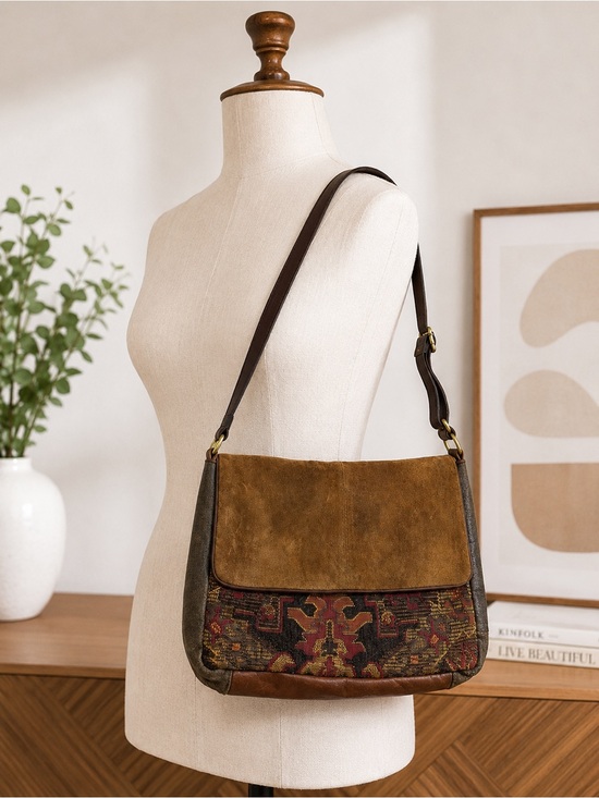 Handbags - Maude Elizabeth Tapestry Crossbody Bag Boho Floral Foldover Messenger Purse